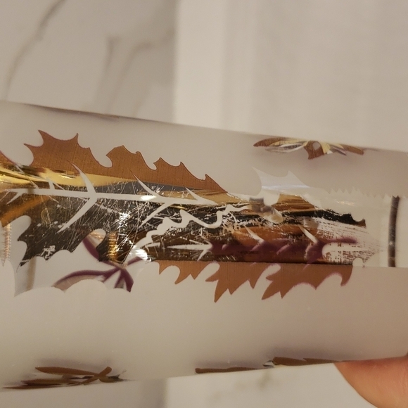 SET of 6 Libbey Pilsner Flute stem Beer glasses Frosted gold leaf 8.25" x 2.75" - Picture 10 of 12